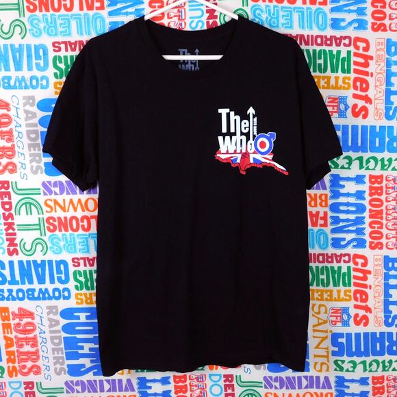 The Who Hits Back Tour 2022 T Shirt Size L Double Sided Dates Rock Band Merch - Picture 1 of 5